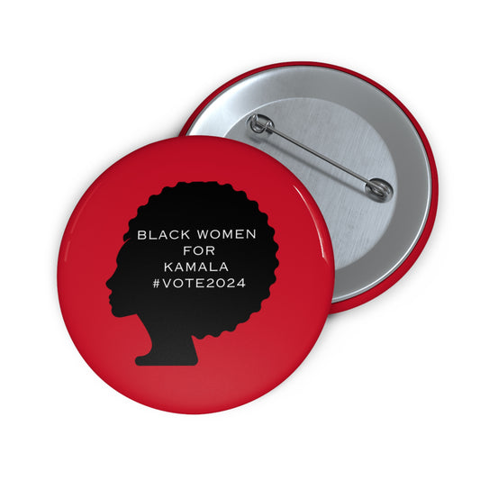 Black Women for Kamala Red Pin